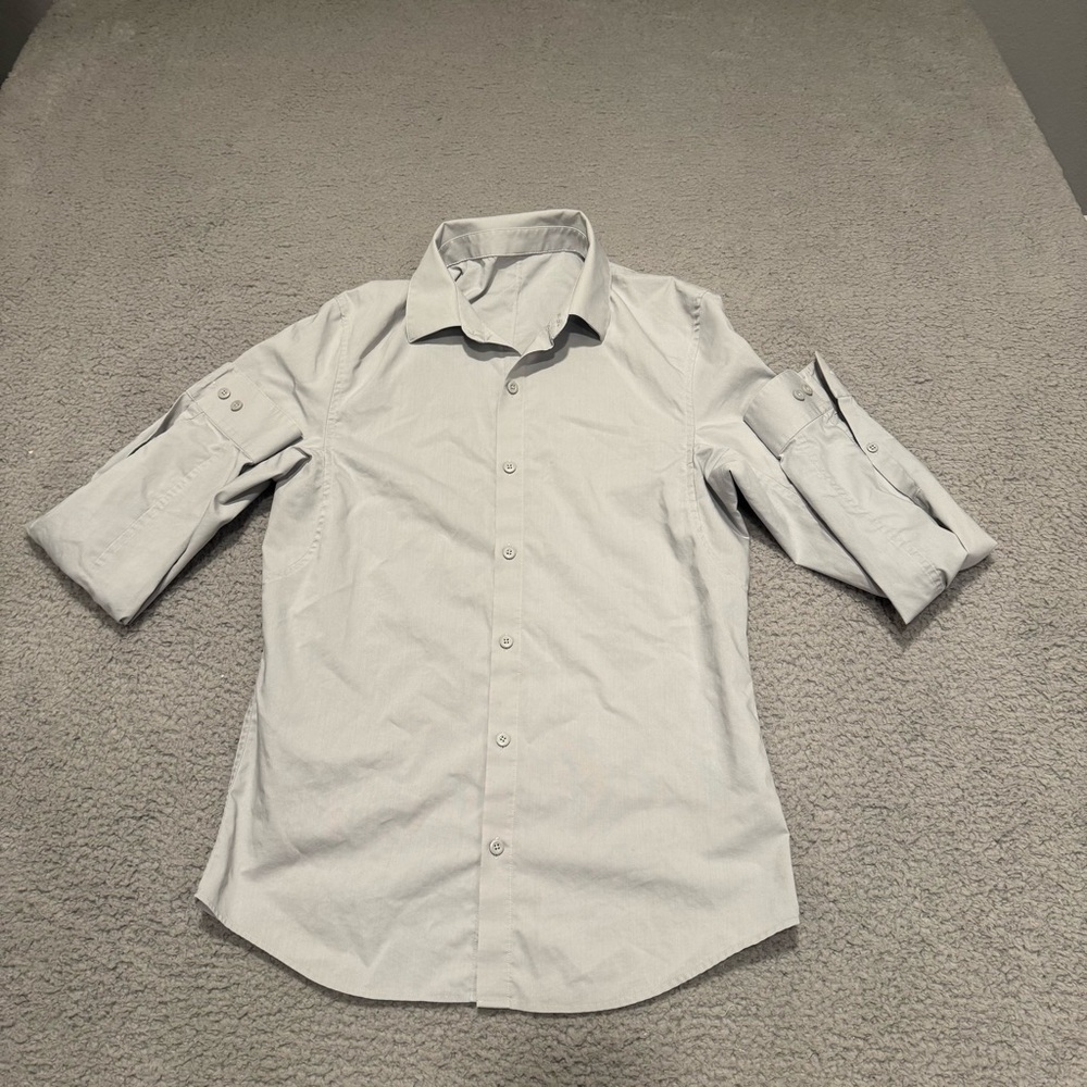 Lululemon Commission Shirt Men Size Small Gray Button Up Office Career Commuter